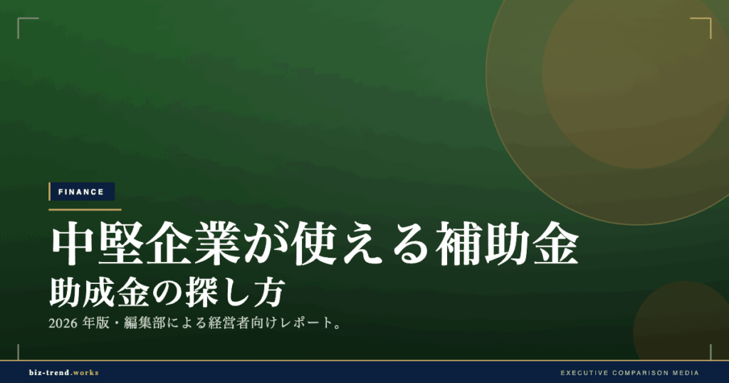 中堅企業が使える補助金・助成金の探し方|採択率を高める準備の視点