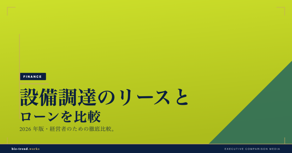 設備調達のリースとローンを比較|キャッシュフローと税務で使い分け