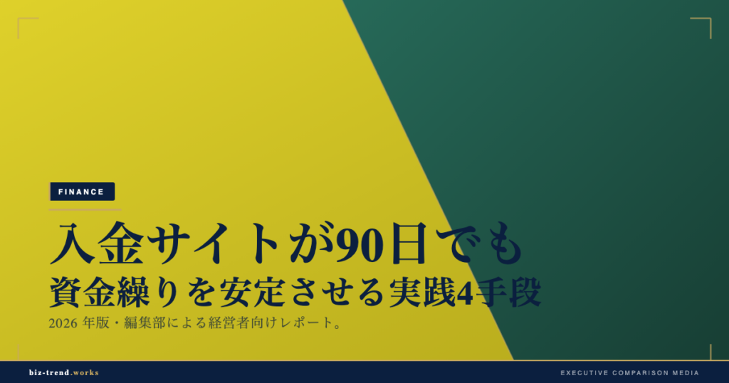 入金サイトが90日でも資金繰りを安定させる実践4手段｜建設業の資金繰り対策