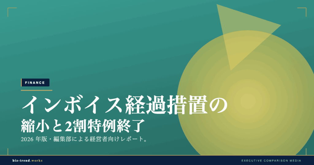 インボイス経過措置の縮小と2割特例終了｜中堅企業の負担増と対応【2026年6月】